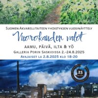Suomen Akvarellitaiteen yhdistyksen vuosinäyttely Galleria Porin Saskioissa 2.8.-24.8.2025